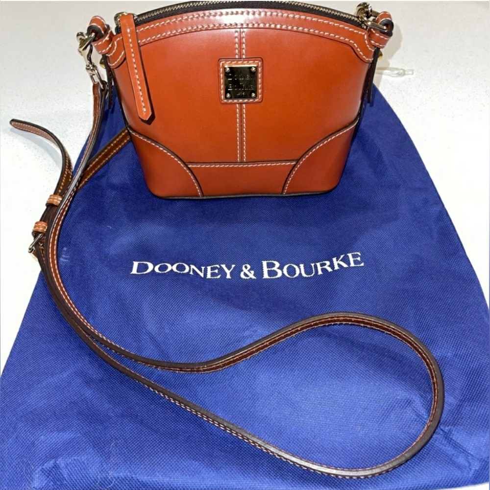 Dooney & Bourke Selleria Florentine Brown Leather  Crossbody Bag